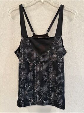 The North Face Black Floral-Print Mesh Yoke Tank